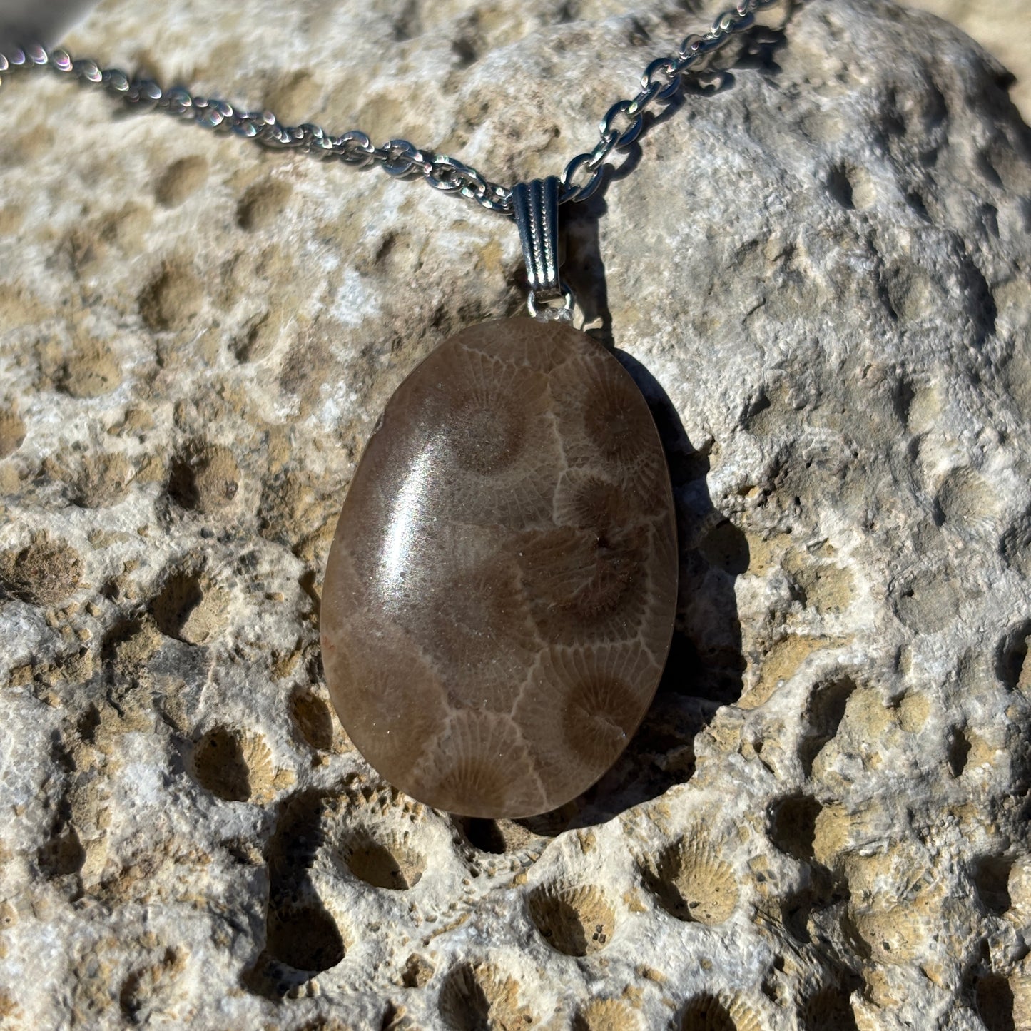Petoskey Stone Necklaces with Chain