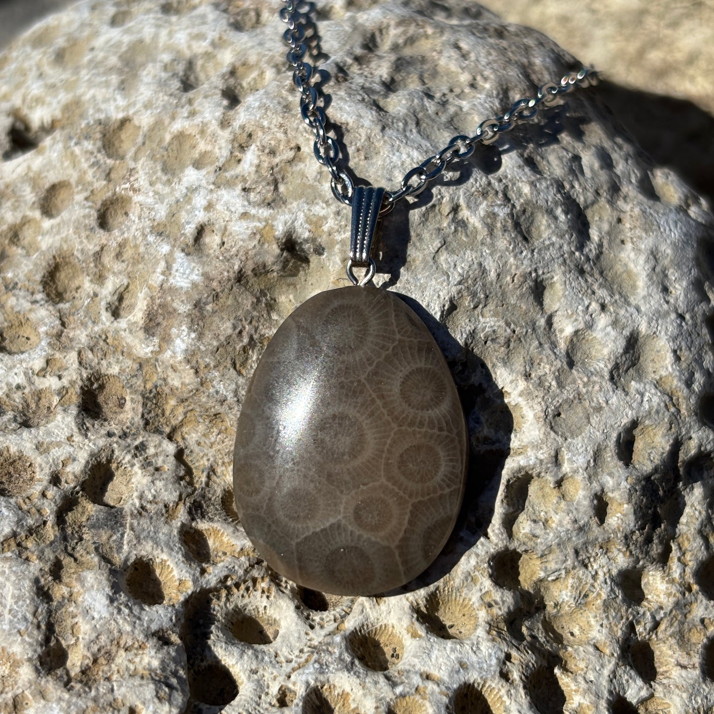 Petoskey Stone Necklaces with Chain
