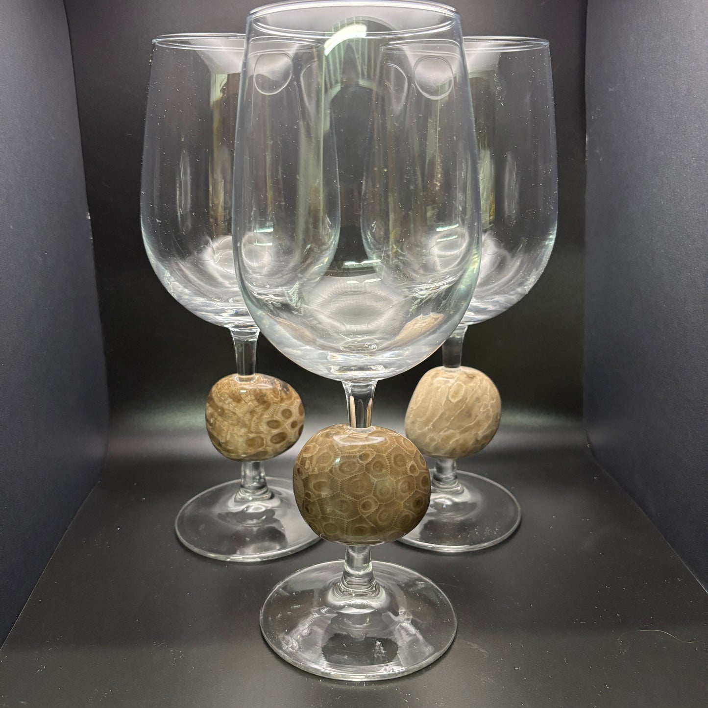 Petoskey Stone Wine Glasses