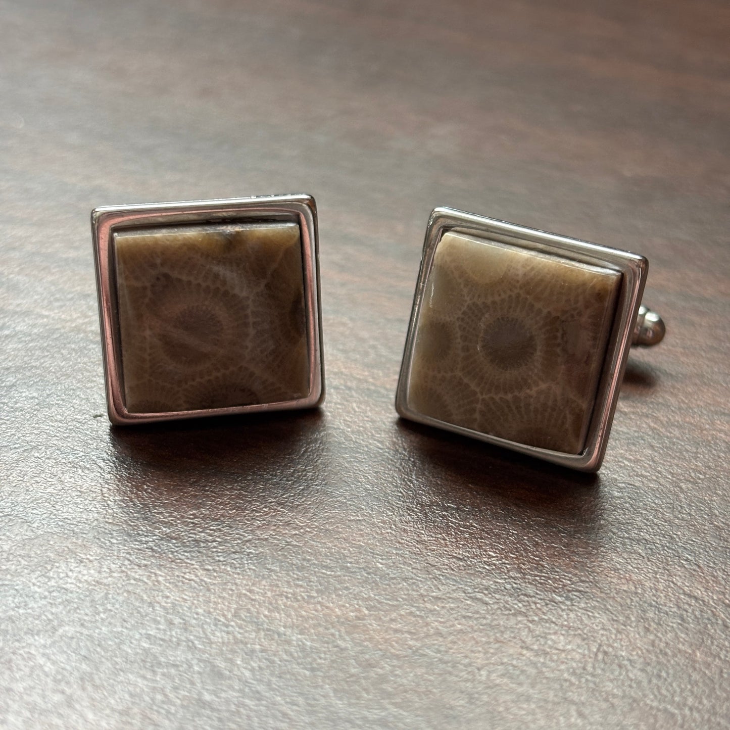 Petoskey Stone Cuff Links