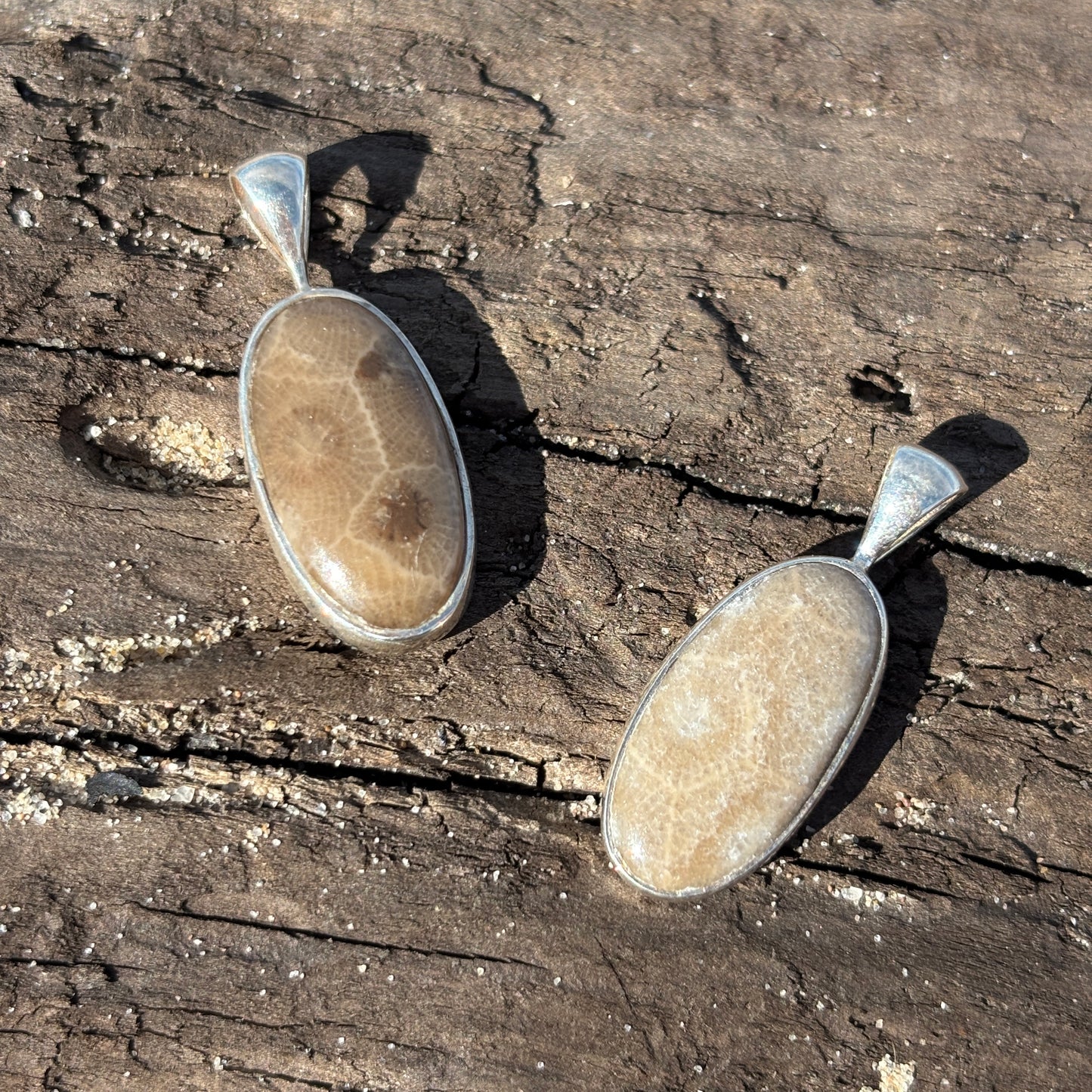 Petoskey Stone Pendant Encased in Sterling Silver
