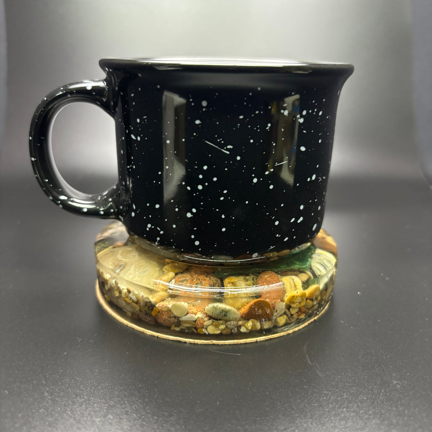 Petoskey Stone Pattern Fireside Mug in Speckled Black