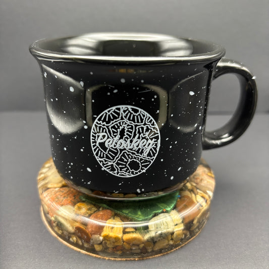 Petoskey Stone Pattern Fireside Mug in Speckled Black
