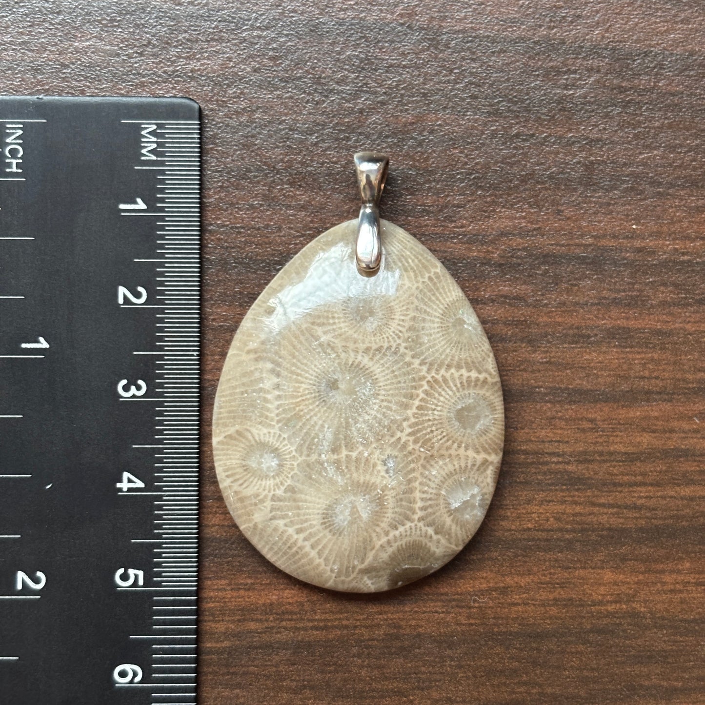 Petoskey Stone Pendant 32x40mm Tear Drop