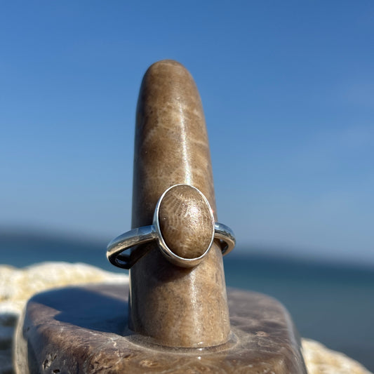 Petoskey Stone Sterling Silver Ring