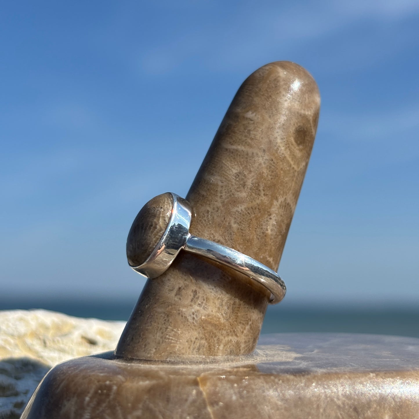 Petoskey Stone Sterling Silver Ring