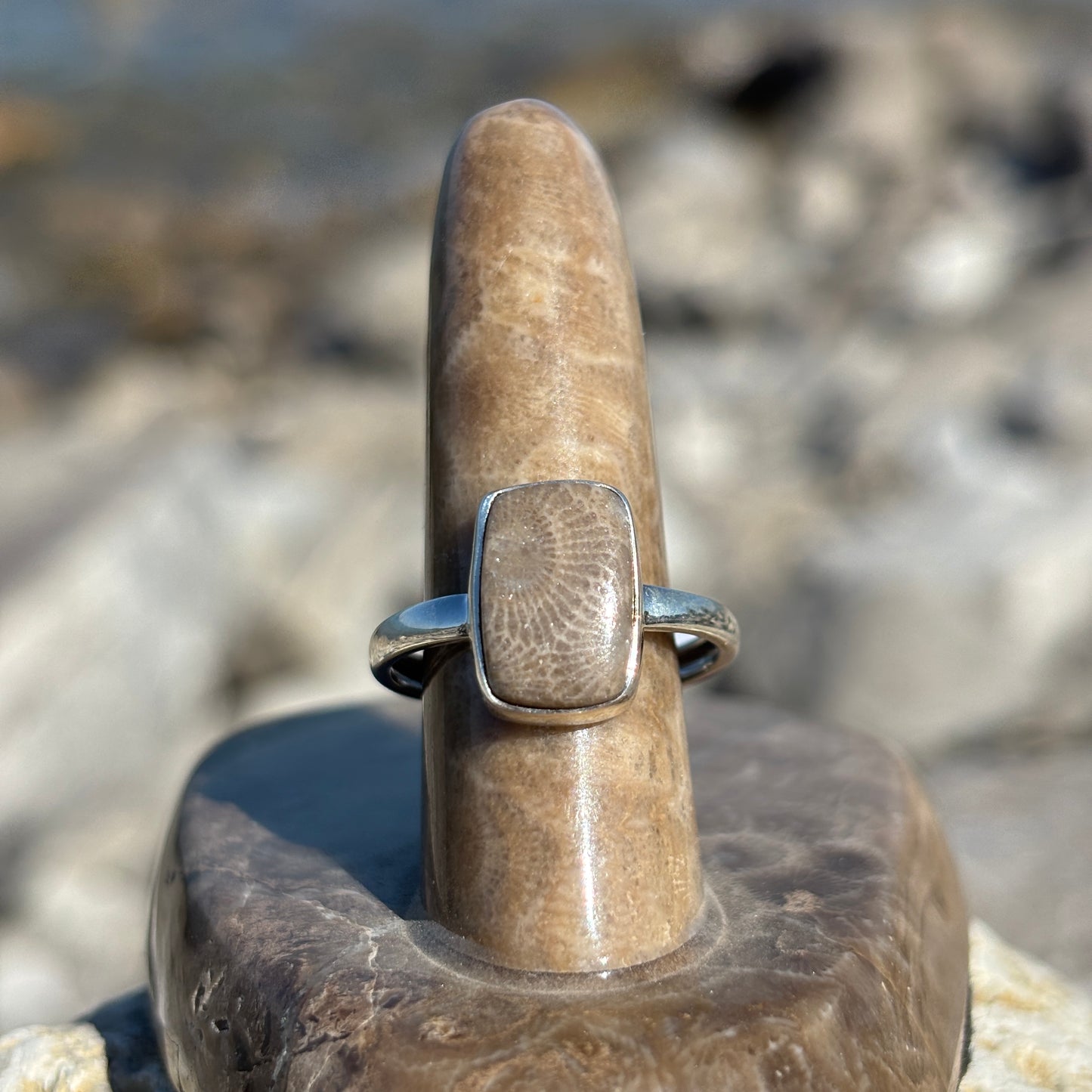 Petoskey Stone Sterling Silver Ring