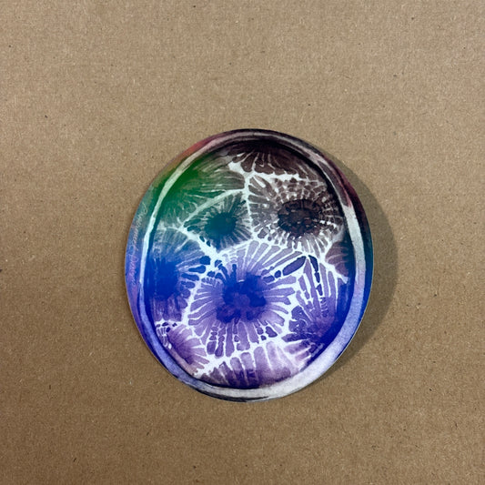 Petoskey Stone Watercolor Holographic Sticker