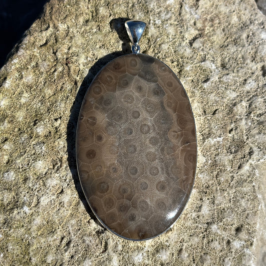 L Petoskey Stone Necklace Pendants