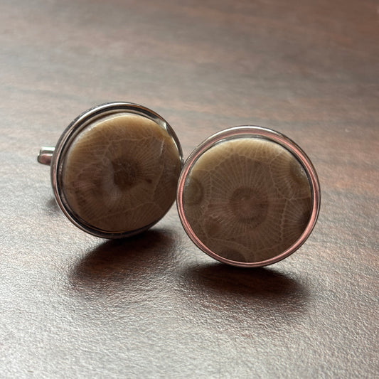 Petoskey Stone Cuff Links