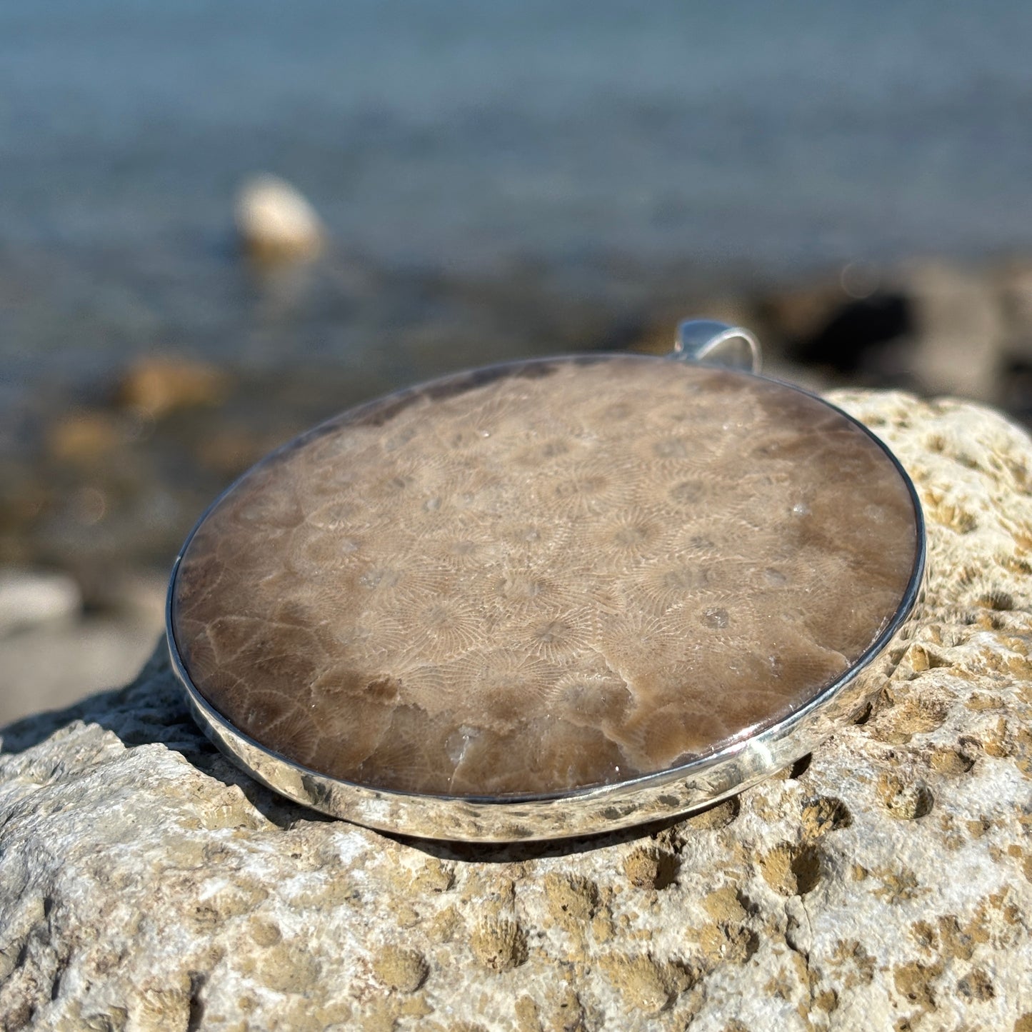XL Petoskey Stone Necklace Pendant