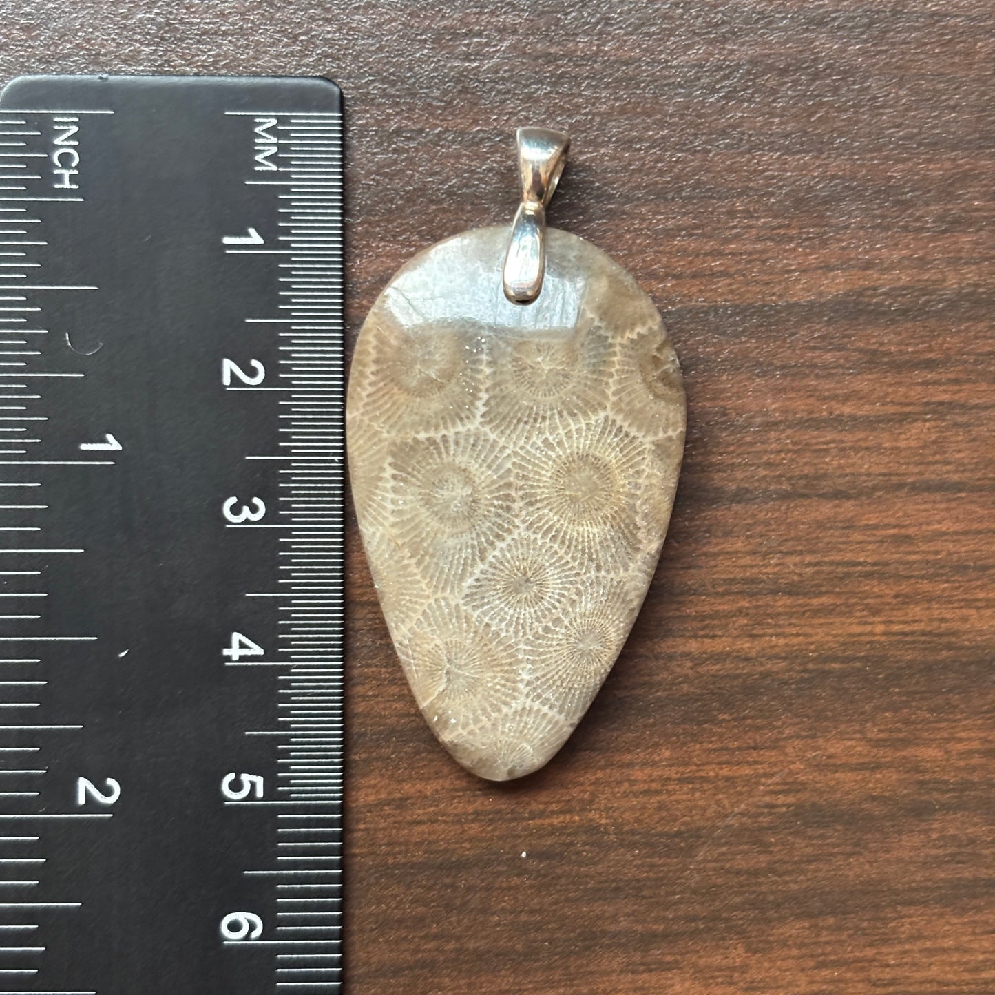 Petoskey Stone Pendant 25x40mm Tear Drop