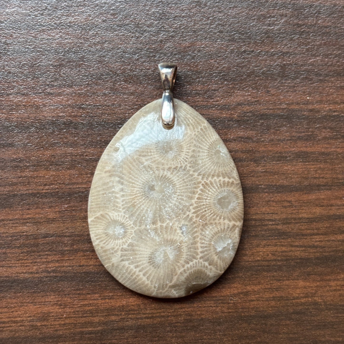 Petoskey Stone Pendant 32x40mm Tear Drop