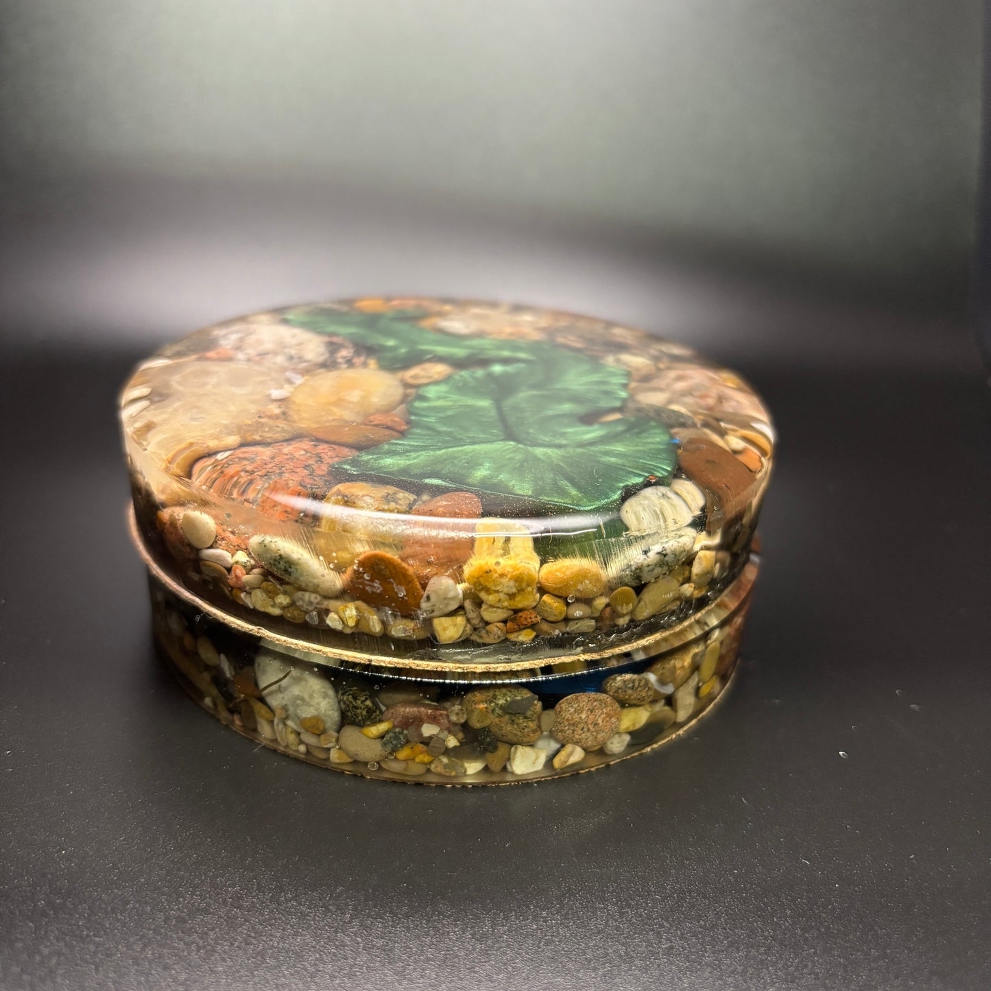 Round Michigan Coasters with Petoskey Stone