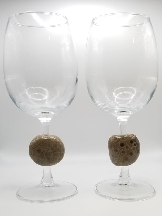 Petoskey Stone Wine Glasses