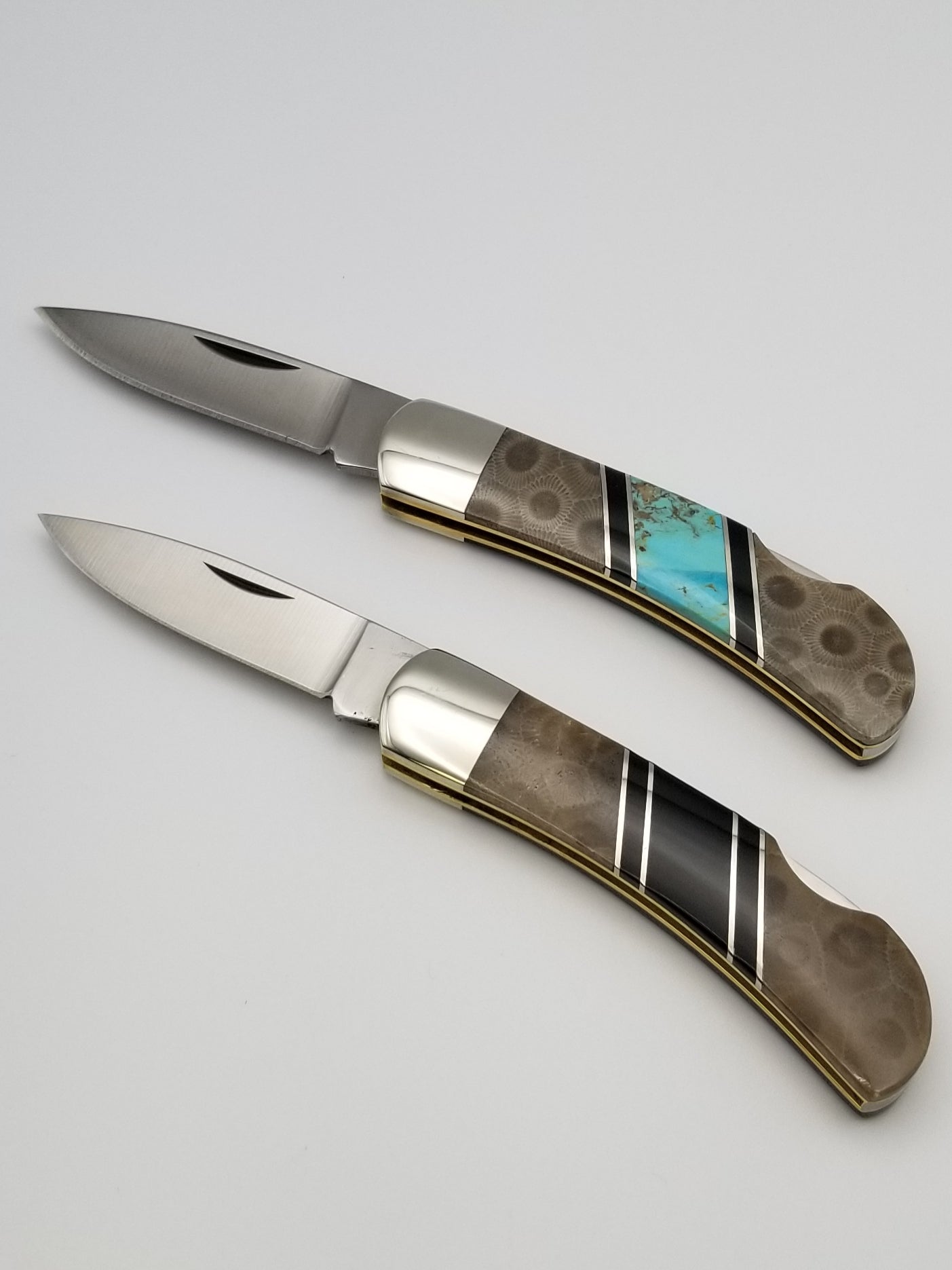 Petoskey Stone Pocket Knife With Inlay
